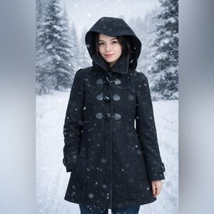 Guess Womens wool winter jacket/coat Sz Medium black